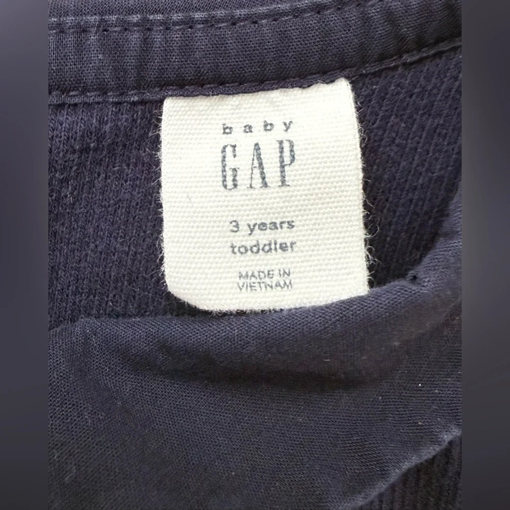 babyGap Girls Navy Floral Peter Pan Collar Top | Long Sleeve | Size 3T